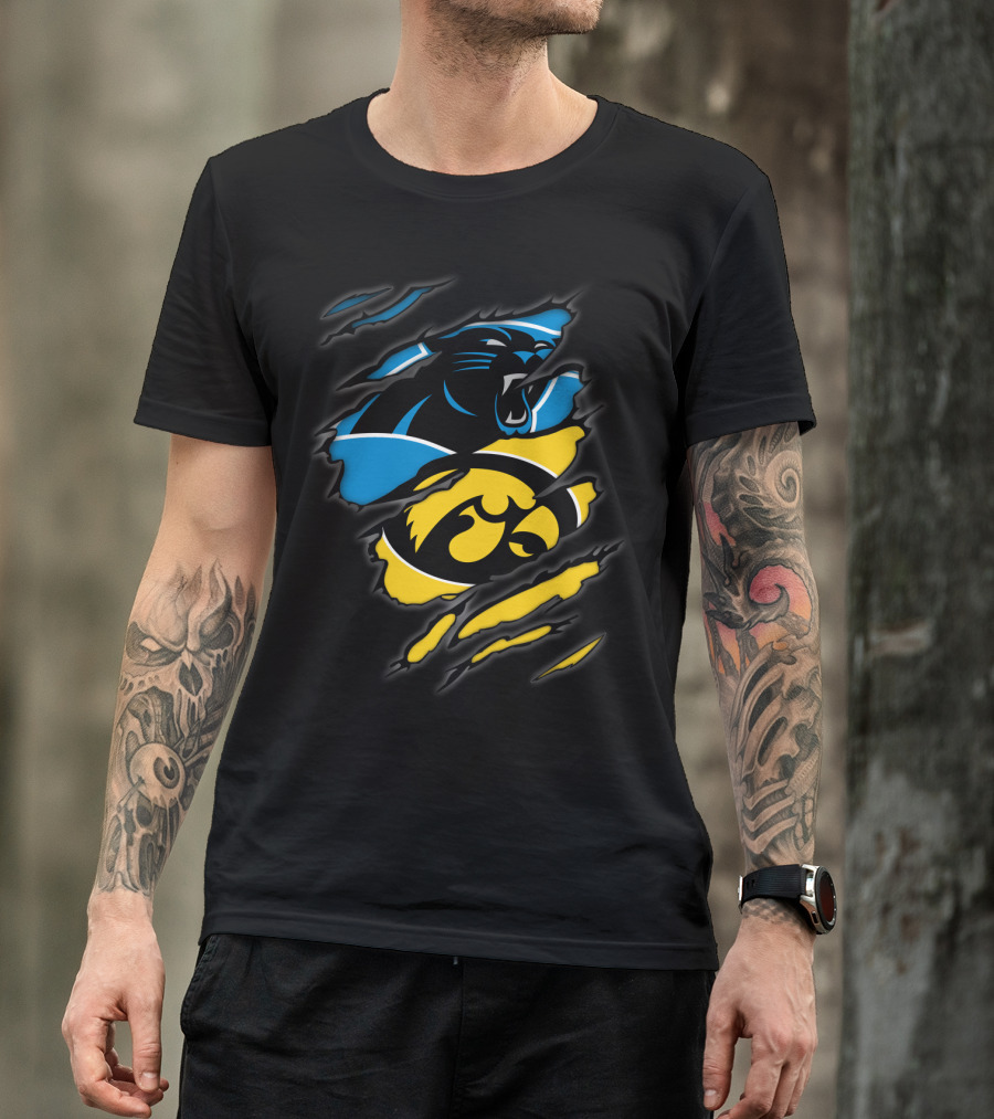 Carolina Panthers Iowa Hawkeyes Mashup T-Shirt