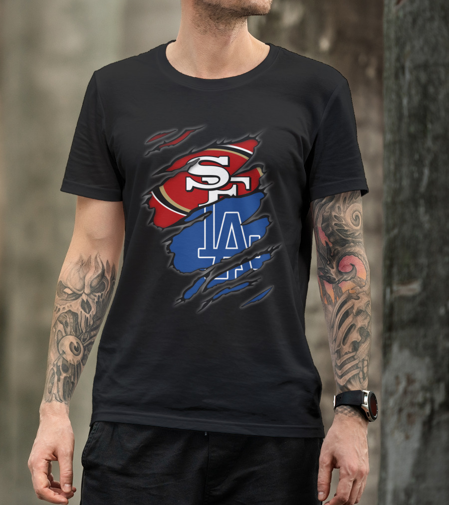 49ers SF LA Dodgers Torn T-Shirt