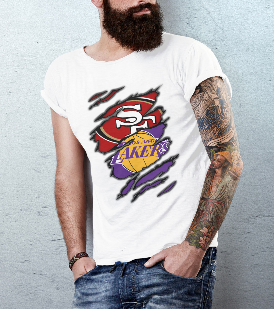 San Francisco 49ers Los Angeles Lakers Crossover T-Shirt