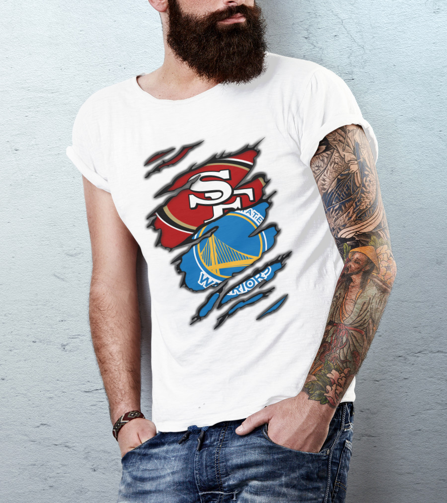 SF 49ers Golden State Warriors Torn T-Shirt
