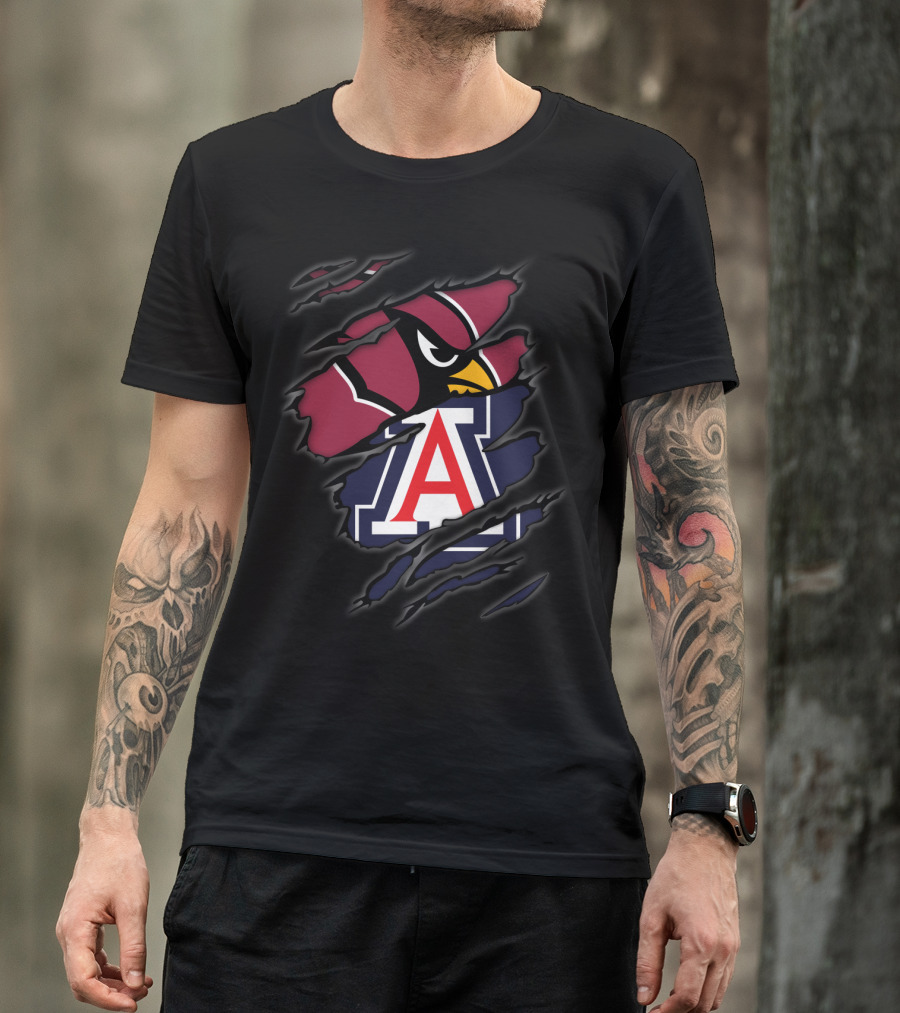 Cardinals Arizona Wildcats Logo Mashup T-Shirt