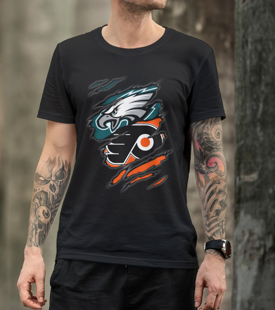 Eagles Flyers Football Hockey Team Logo Mashup T-Shirt