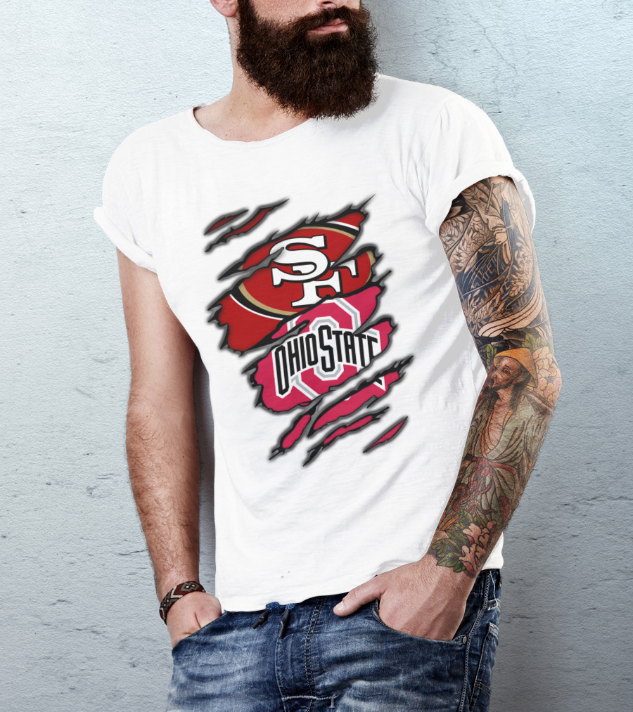 49ers SF Ohio State Buckeyes Logo Mashup T-Shirt