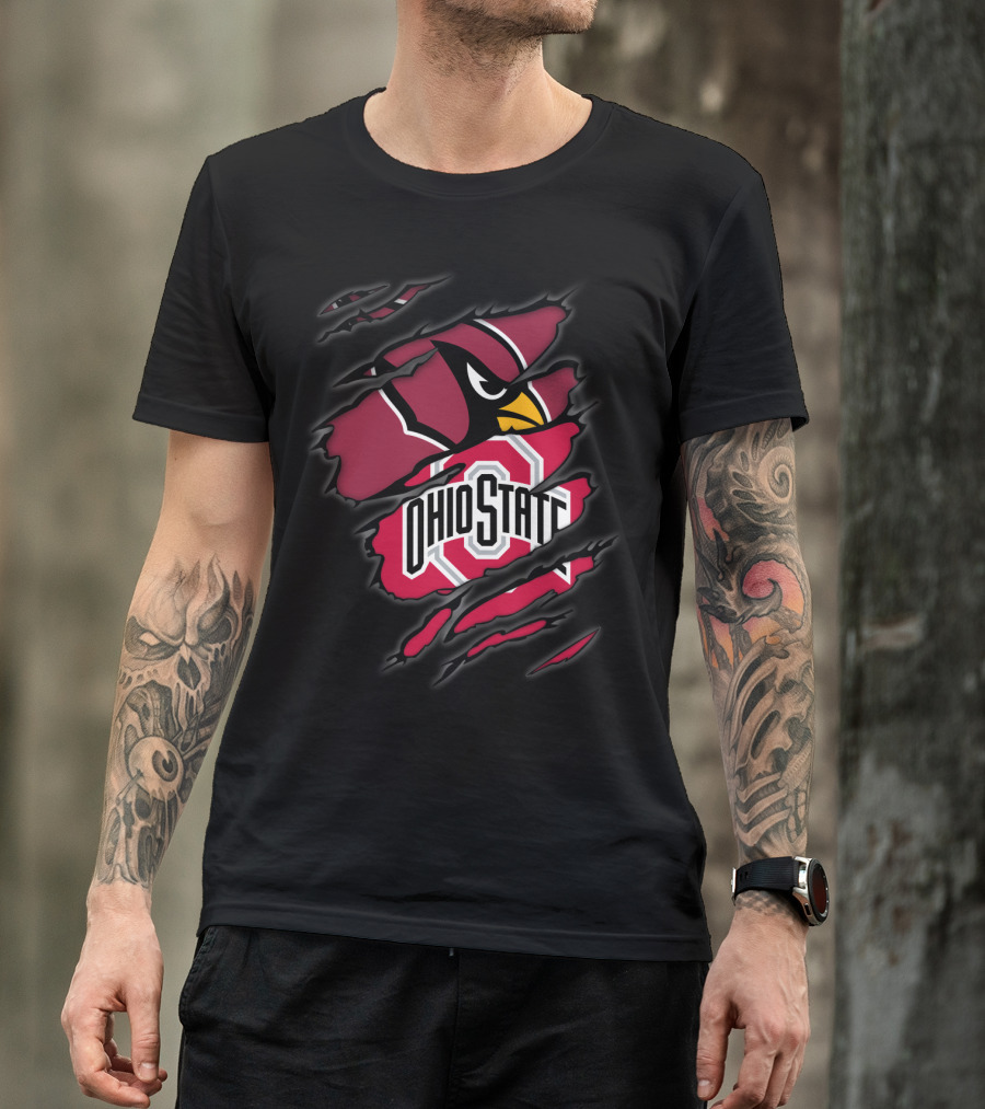 Cardinals Ohio State Buckeyes Torn T-Shirt