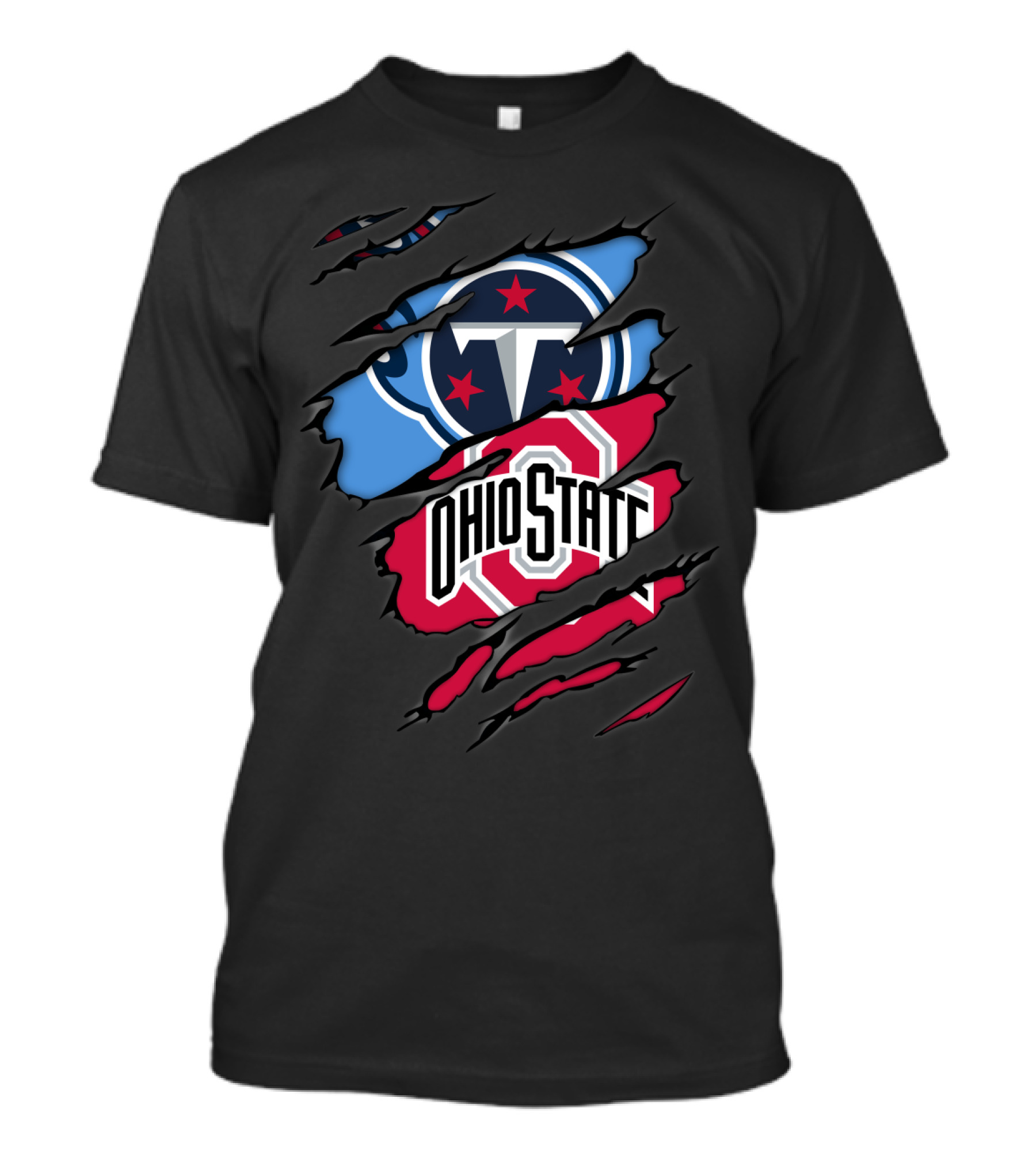 Titans Logo Ohio State Emblem Tear T-Shirt
