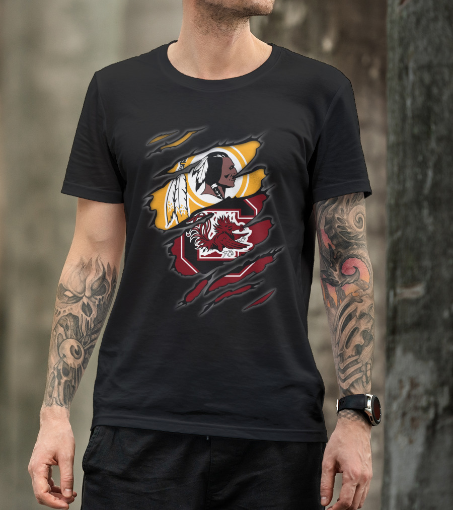 Washington Redskins South Carolina Gamecocks Collegiate Football Fan T-Shirt