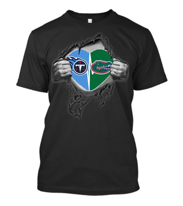 Tennessee Titans Florida Gators Heart Fusion T-Shirt