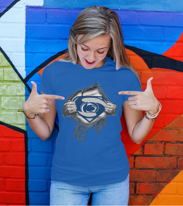 Penn State Nittany Lions Superman Logo Rip Open T-Shirt