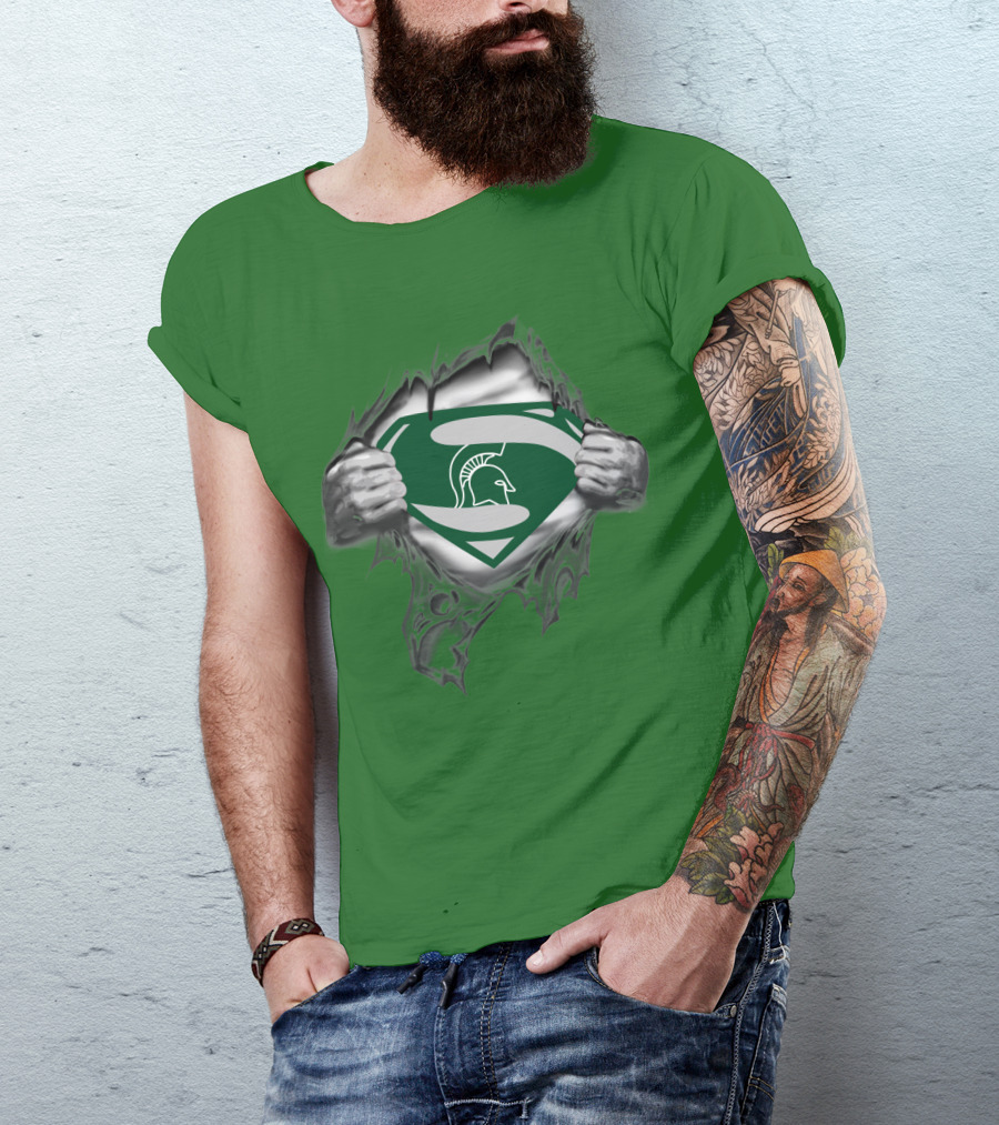 Spartans Super Man Shield Logo Tear-Away T-Shirt