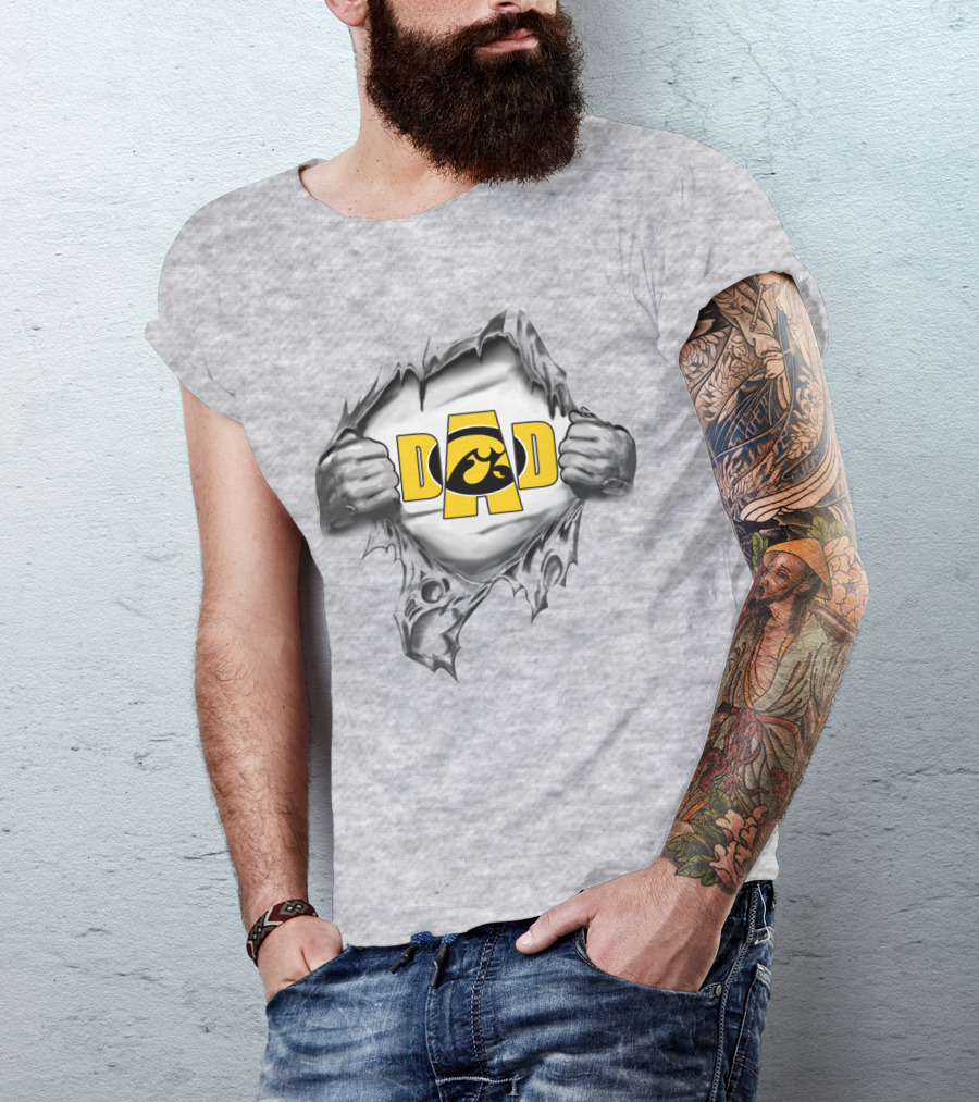 Iowa Hawkeyes Dad Black And Gold T-Shirt