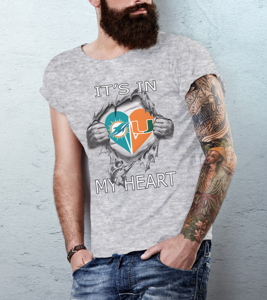 It's In My Heart Dolphins Hurricanes T-Shirt