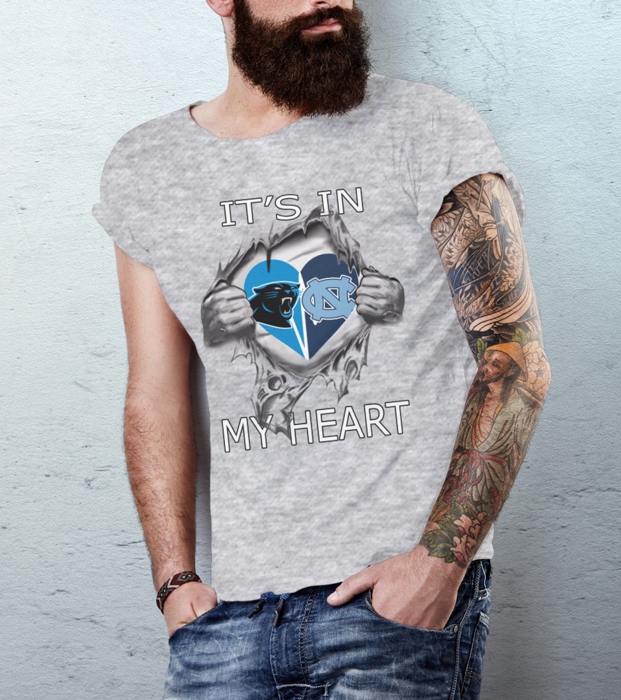 Panthers Tar Heels It's In My Heart T-Shirt