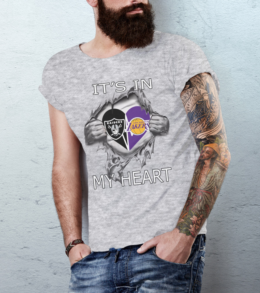 Raiders Los Angeles Lakers It's In My Heart T-Shirt