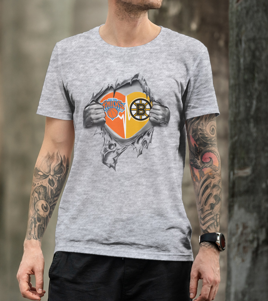 New York Knicks Boston Bruins It's In My Heart T-Shirt