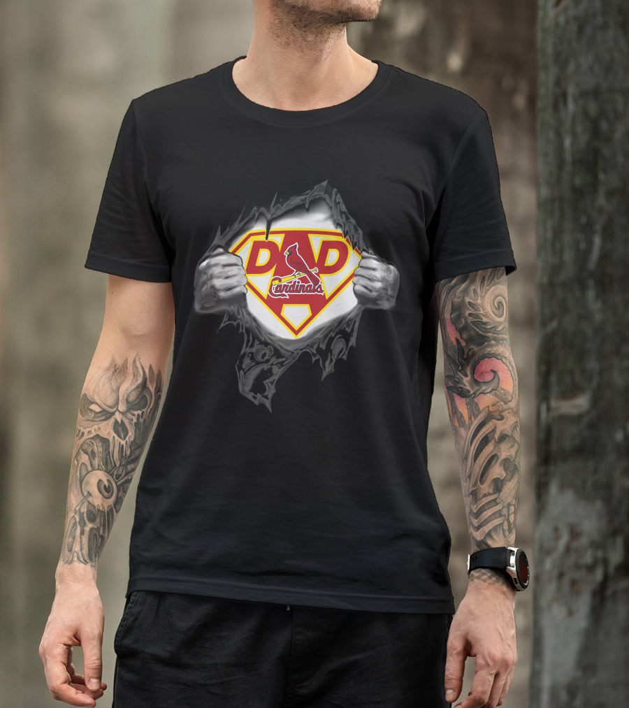 St Louis Cardinals Dad Superhero T-Shirt