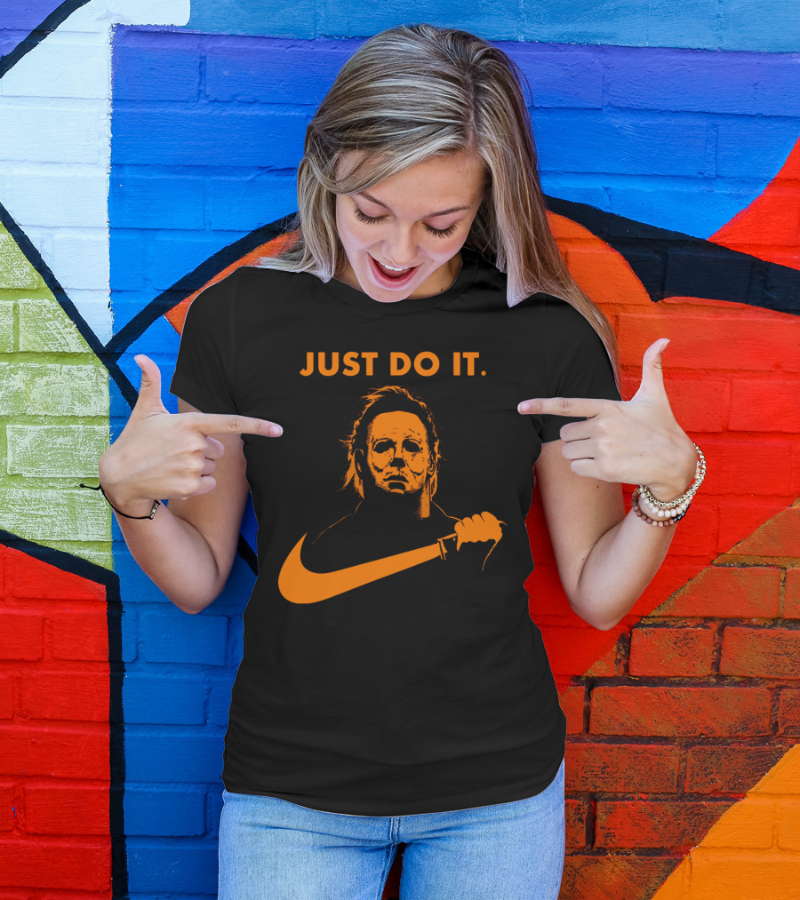 Just Do It Michael Myers Nike Halloween Knife T-Shirt