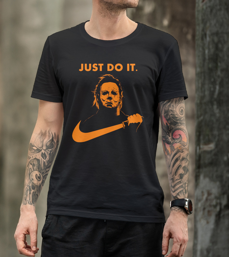 Just Do It Michael Myers Nike Halloween Knife T-Shirt