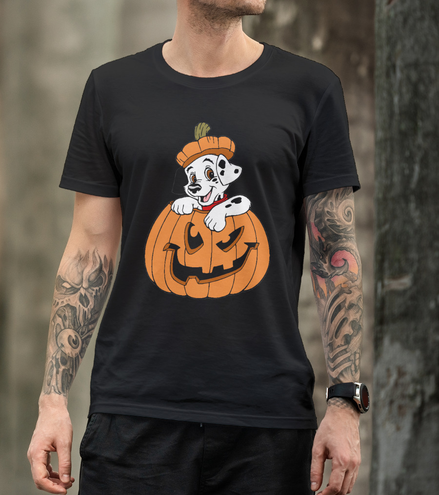 Mickey Mouse Minnie Mouse Halloween Dalmatian Pumpkin The Walt Disney Company T-Shirt