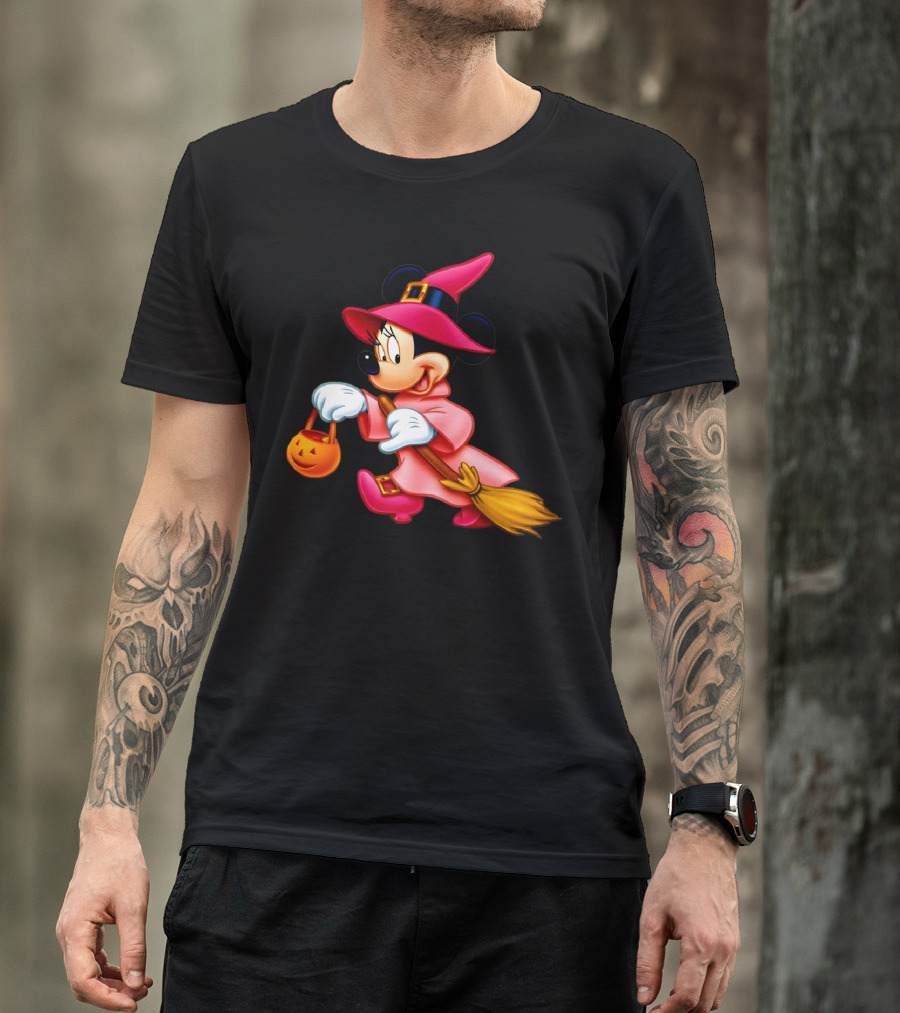 Minnie Mouse Halloween Witch Broomstick Trick Or Treat Magic Wands Donald Duck T-Shirt