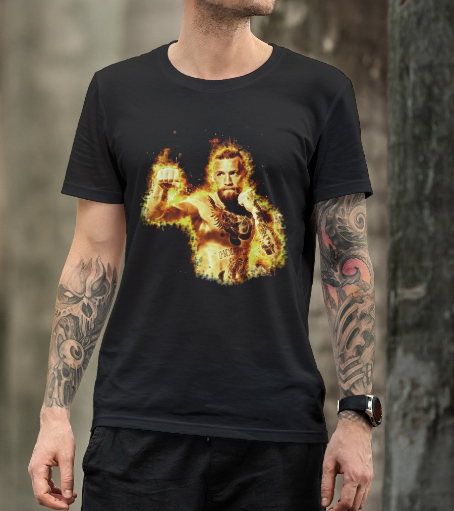 Conor Mcgregor Notorious Ufc 202 Fiery Fighter Mcgregor Tattoo Blaze T-Shirt