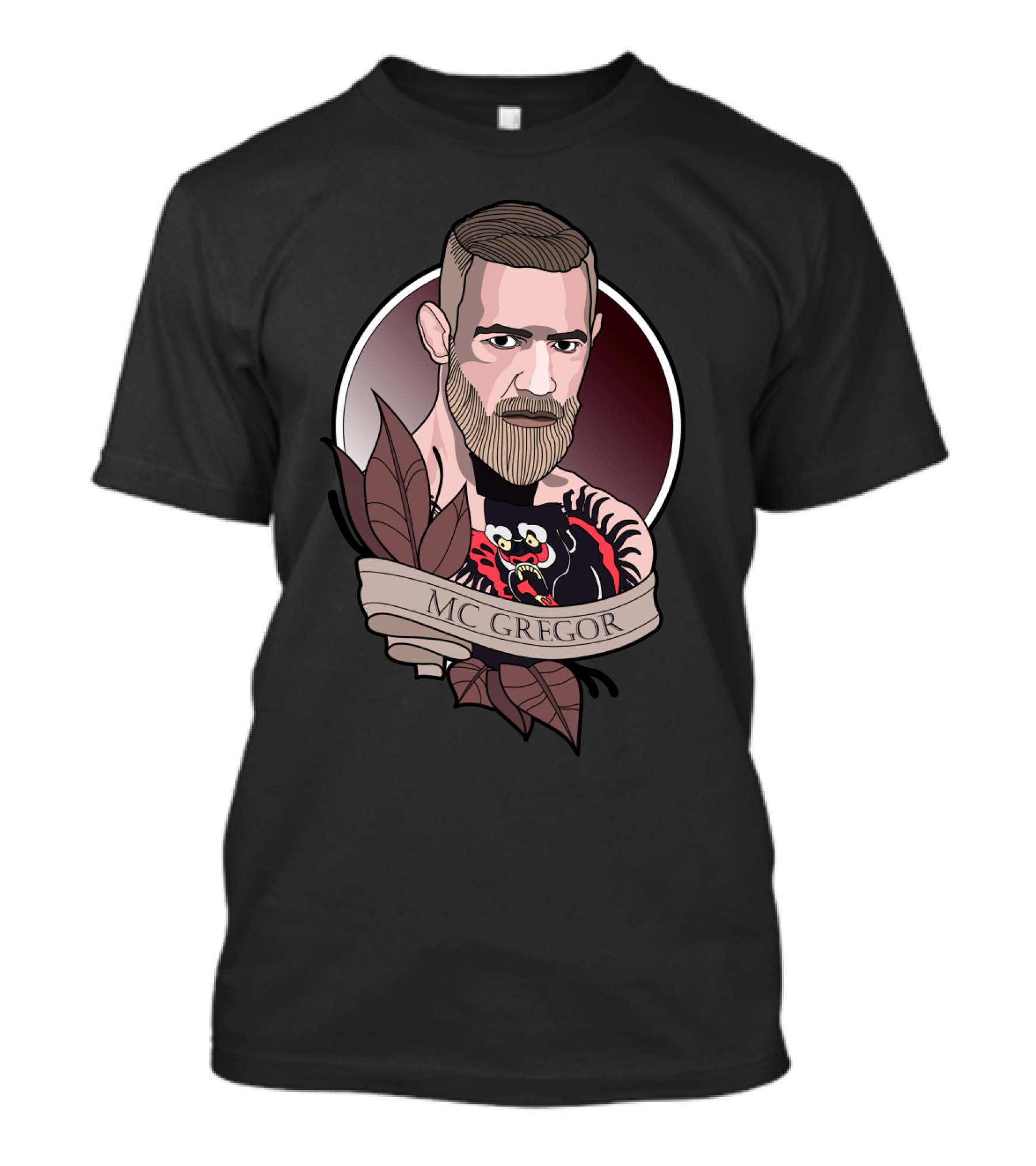 Conor Mcgregor Tattoo Illustration With Banner T-Shirt