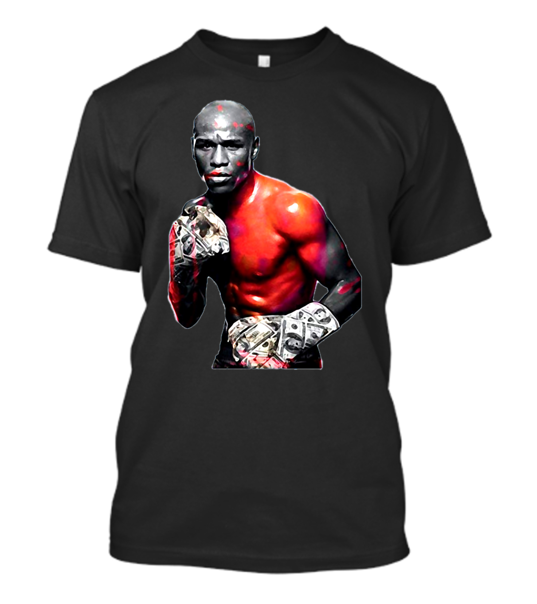 LesGo Men's Floyd Mayweather Jr Money Gloves Bold Boxing T-Shirt