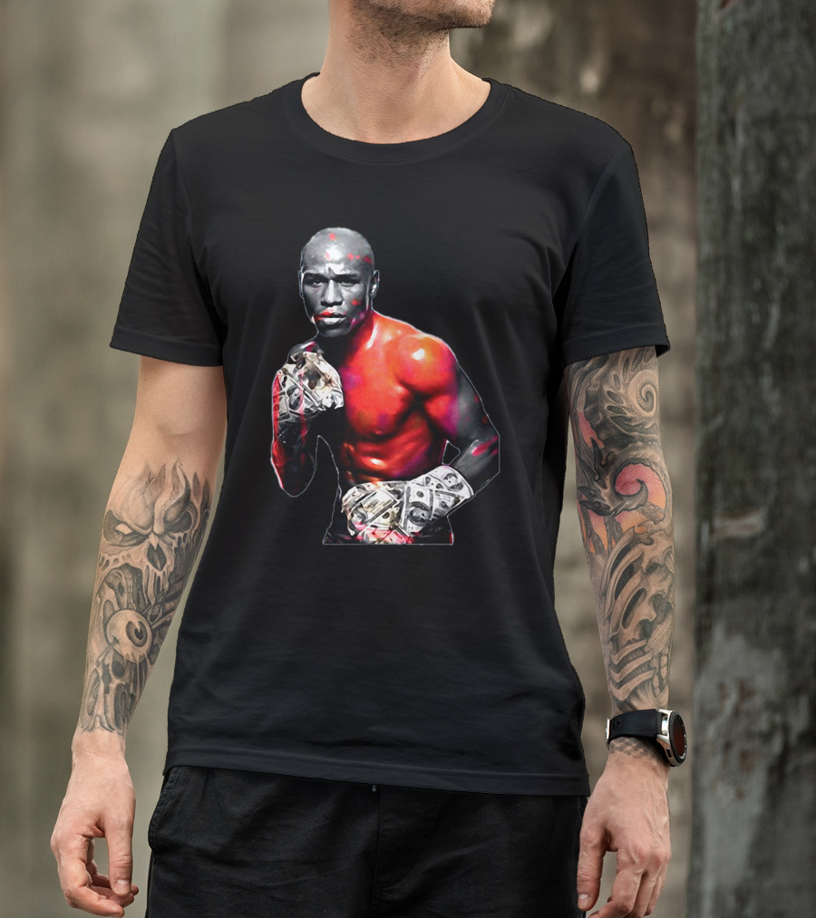 LesGo Men's Floyd Mayweather Jr Money Gloves Bold Boxing T-Shirt