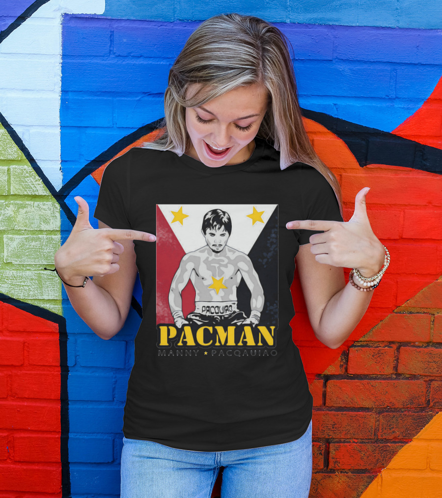 Pacman Manny Pacquiao Stars Boxing Filipino Flag T-Shirt