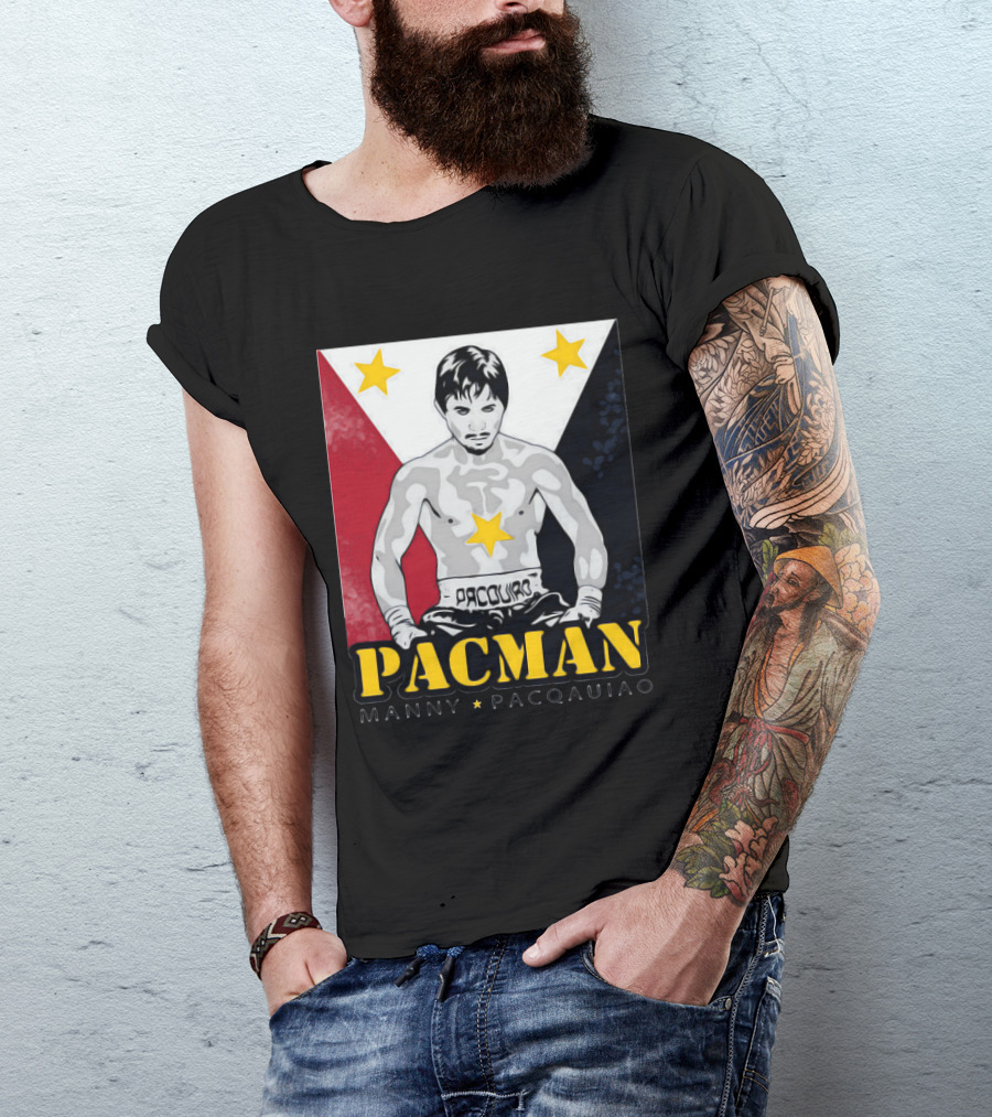 Pacman Manny Pacquiao Stars Boxing Filipino Flag T-Shirt