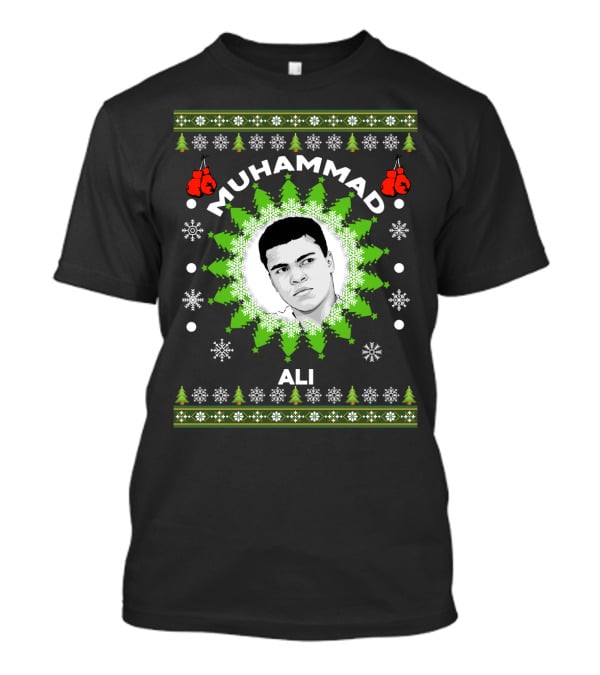 Muhammad Ali Christmas Boxing Snowflakes Festive T-Shirt