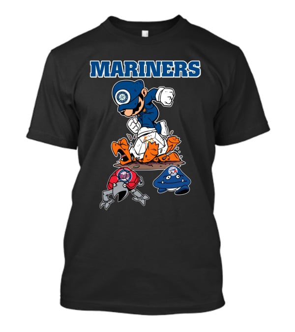 Mariners Seattle Baseball Character Action With Mascot Elements T-Shirt