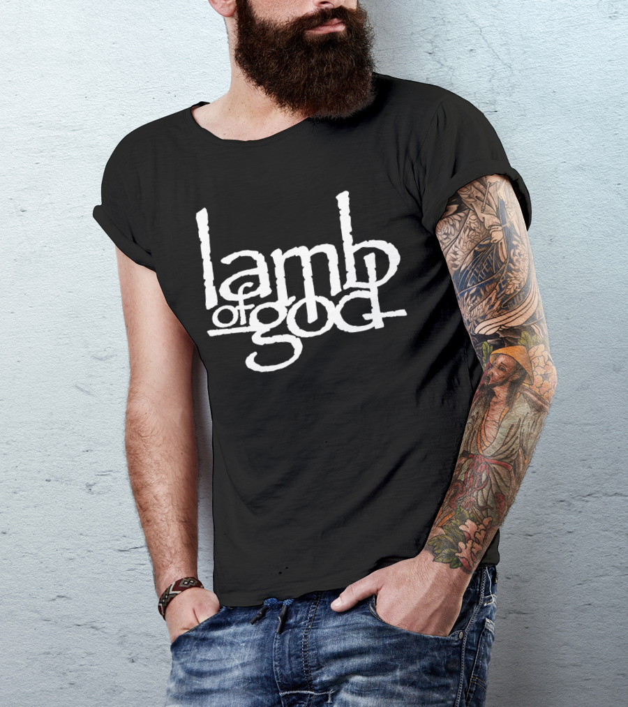 Lamb Of God Official Band Logo White T-Shirt