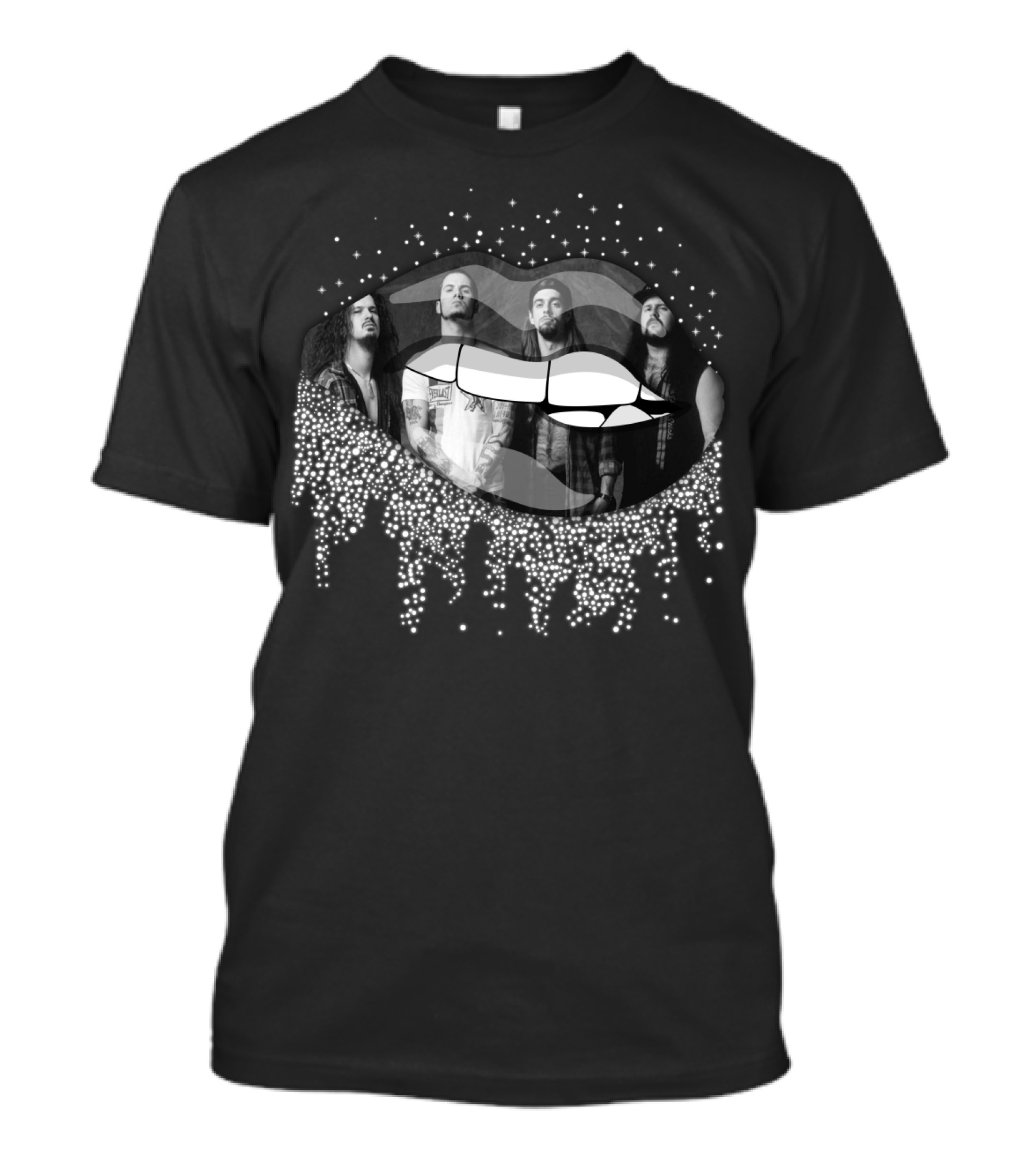 Pantera Band Lips Dripping Starry Faces T-Shirt
