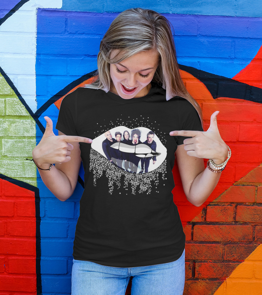 The Cure Band Members Inside Glittering Lips T-Shirt