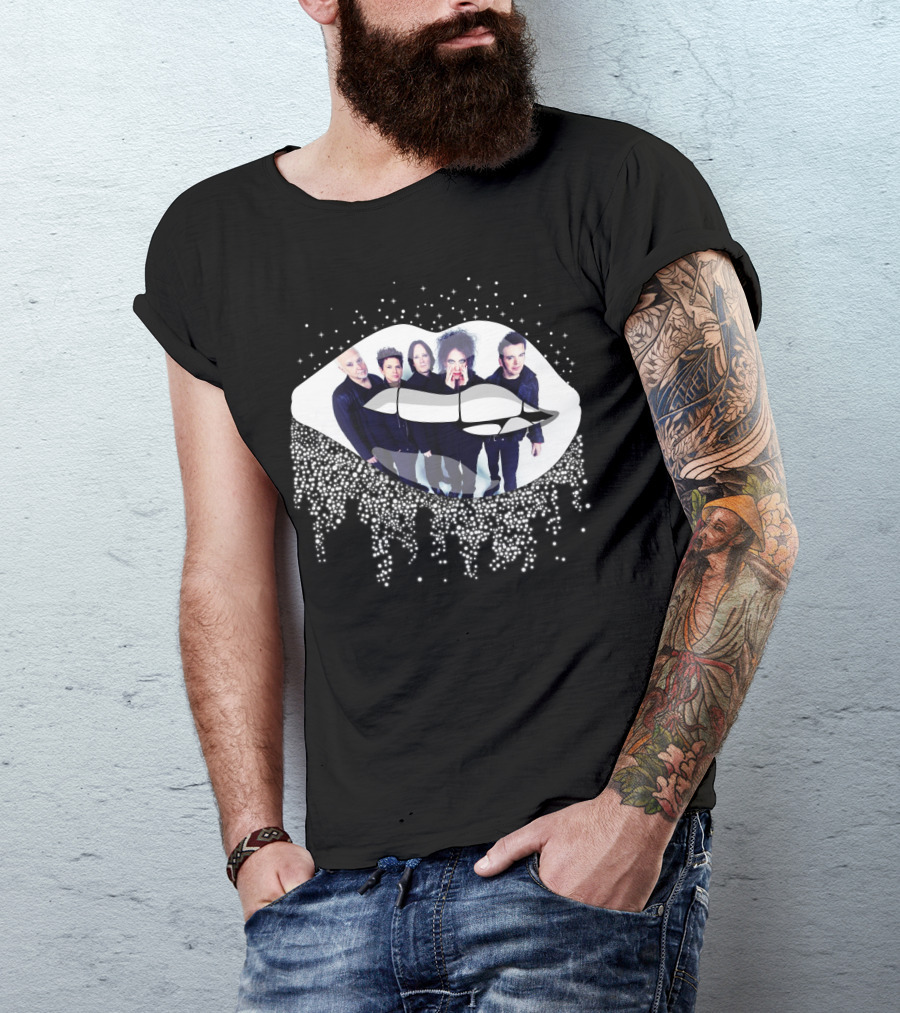 The Cure Band Members Inside Glittering Lips T-Shirt