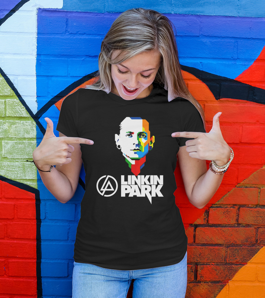 Linkin Park Colorful Face Logo And Iconic T-Shirt