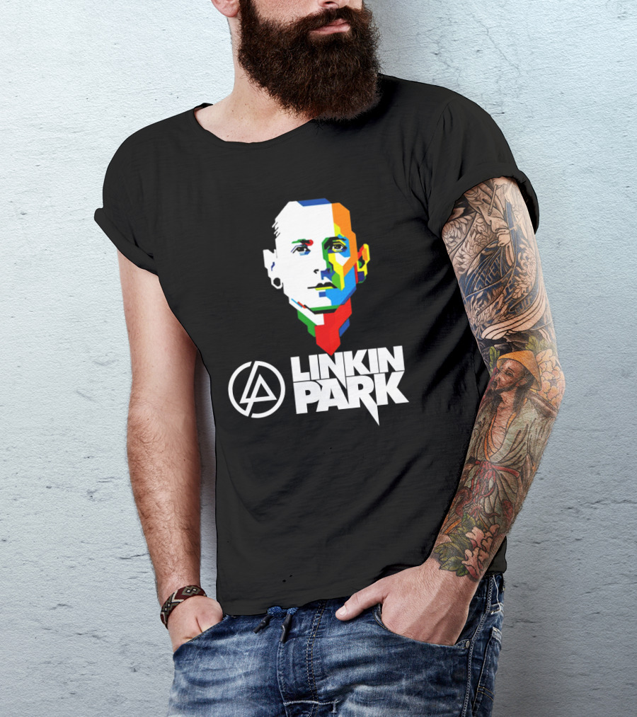 Linkin Park Colorful Face Logo And Iconic T-Shirt