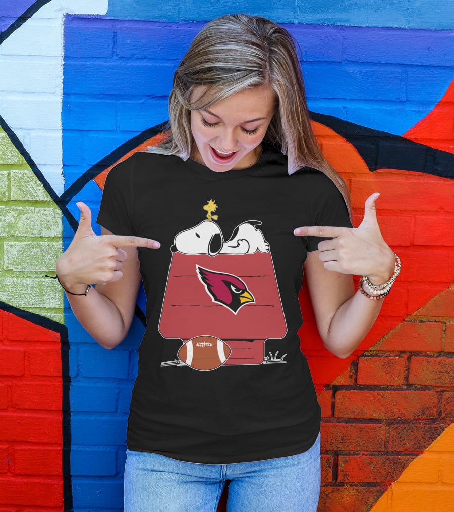 Arizona Cardinals Snoopy Woodstock Football House T-Shirt