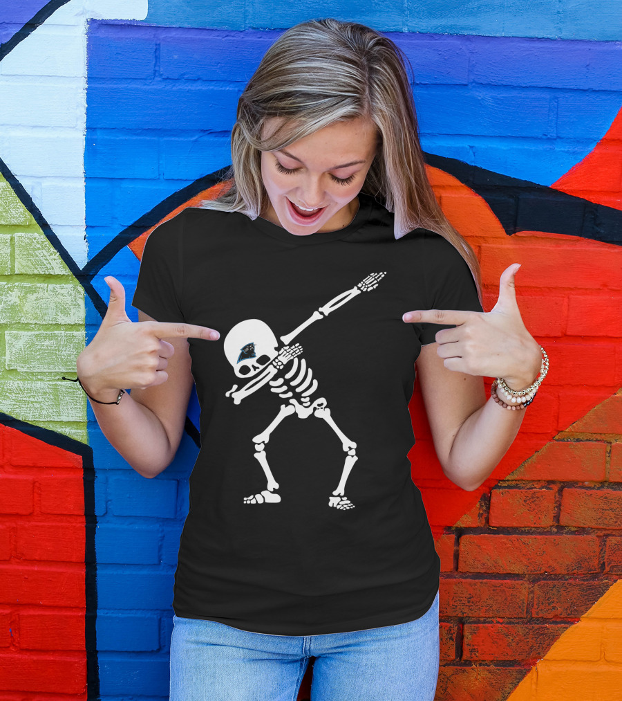 Carolina Panthers Skeleton Dabbing T-Shirt