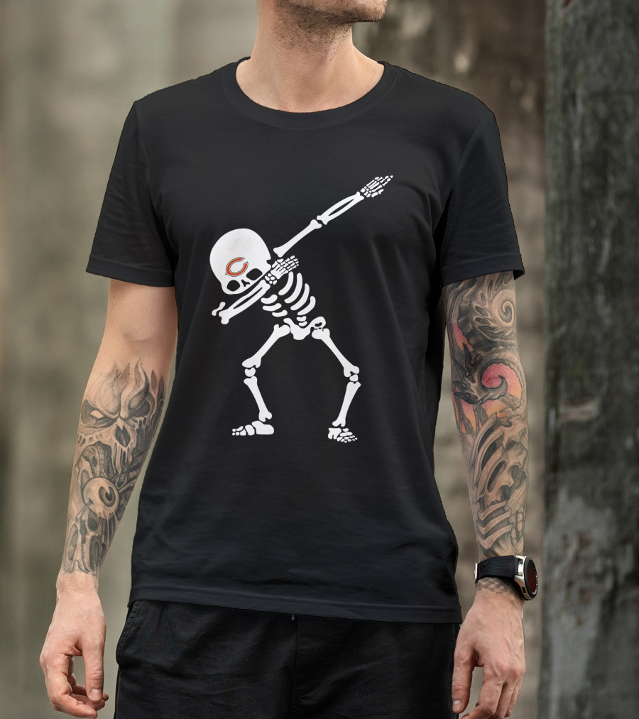 Skeleton Dab With Chicago Bears T-Shirt
