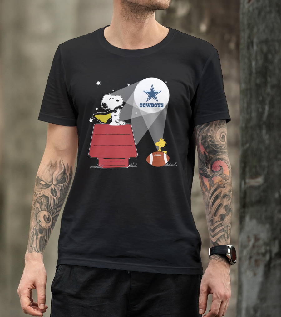 Snoopy And Woodstock Dallas Cowboys Star Symbol T-Shirt