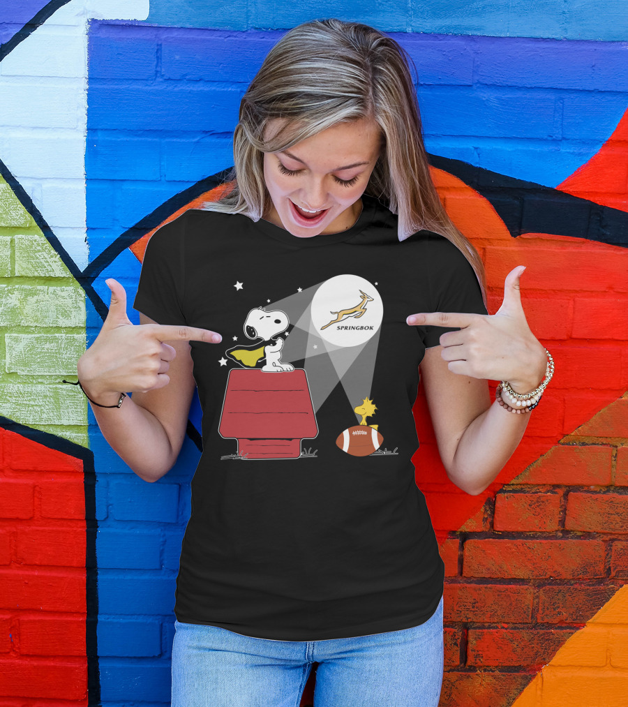 Springbok Spotlight Peanuts Snoopy Woodstock Rugby Adventure T-Shirt