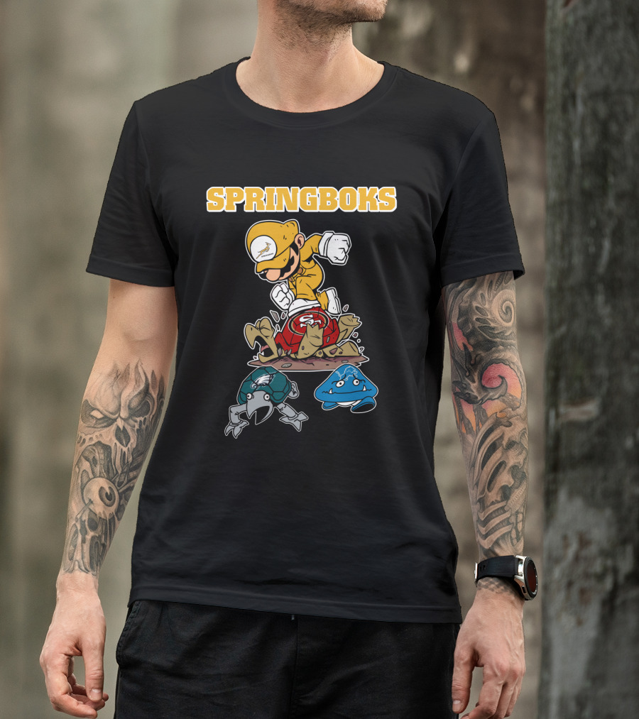 Springboks Jumping Character Over Enemies T-Shirt
