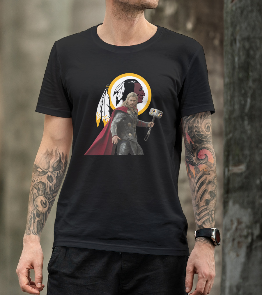 Washington Redskins Thor Mjolnir Crossover T-Shirt