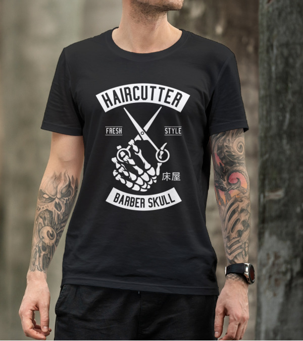 HAIRCUTTER BARBER SKULL FRESH T-Shirt