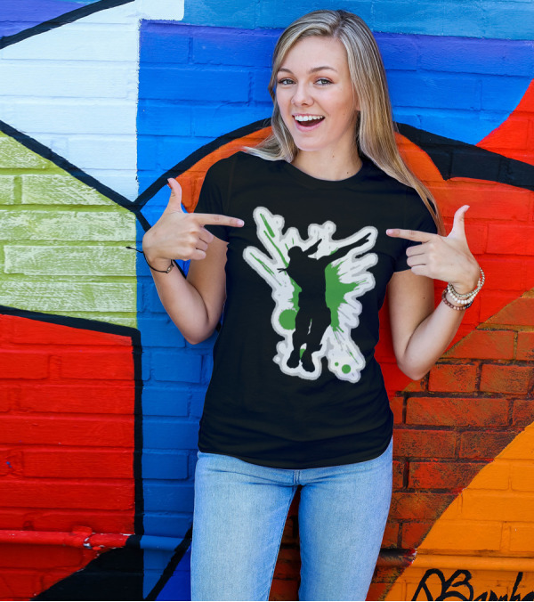 Silhouette Dab With Dynamic Green Splash - Dane Dab T-Shirt
