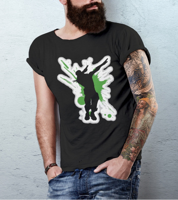 Silhouette Dab With Dynamic Green Splash - Dane Dab T-Shirt