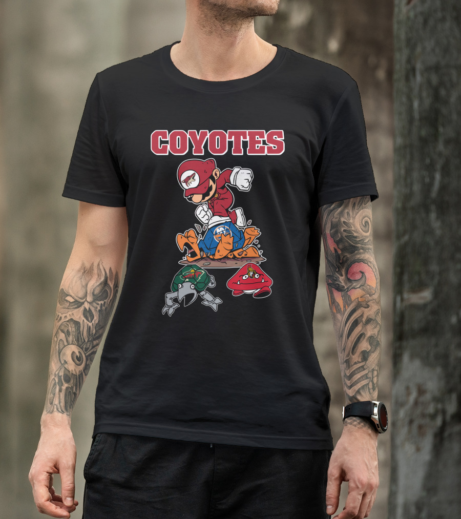 Coyotes Mario Parody With Duck And Crab Characters T-Shirt