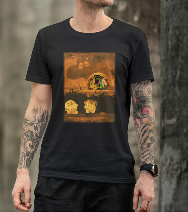 Halloween Charlie Brown Chicago Blackhawks Peanuts Crossover T-Shirt