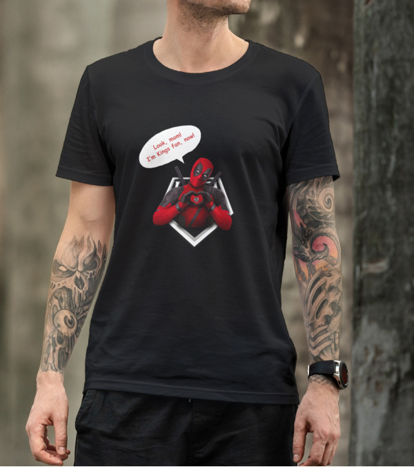 Deadpool LA Kings Fan Comic Style Humor Look, Mom I'm Kings Fan, Now T-Shirt